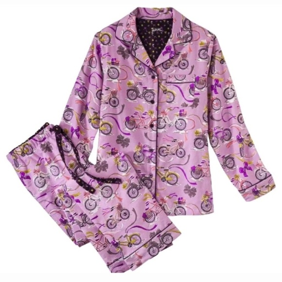 Nick & Nora Other - Nick & Nora Winter Bicycles flannel pajamas
